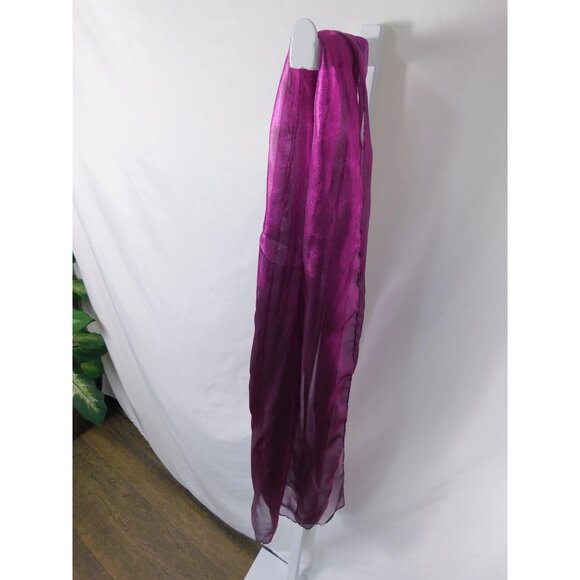 Sheer Scarf Womens One Size Purple Magenta Lightweight Chiffon Style Dressy Wrap - Picture 5 of 8